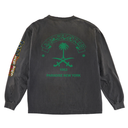 Paradis3 GOD BLESS PARADISE LS in Vintage Black