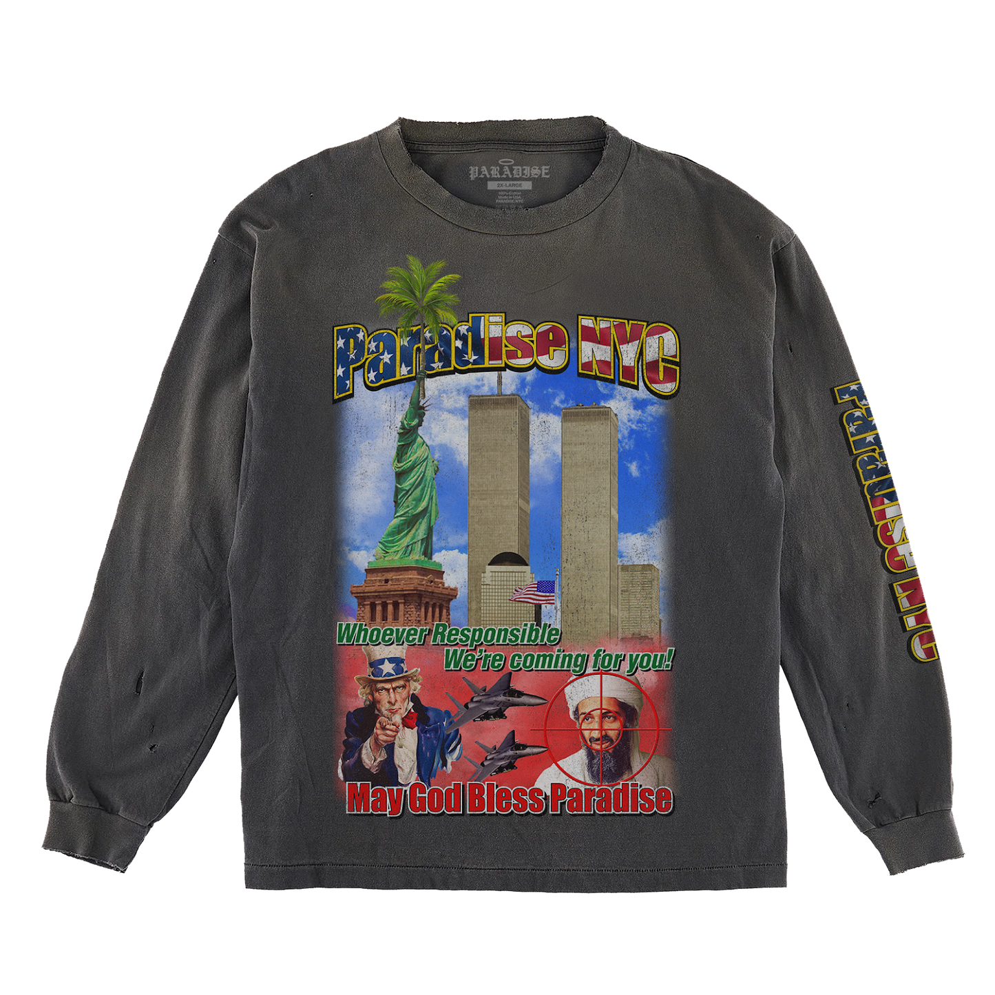 Paradis3 GOD BLESS PARADISE LS in Vintage Black