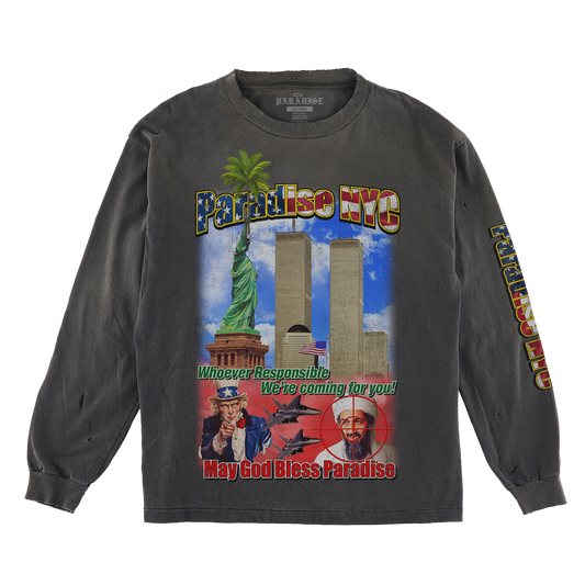 Paradis3 GOD BLESS PARADISE LS in Vintage Black