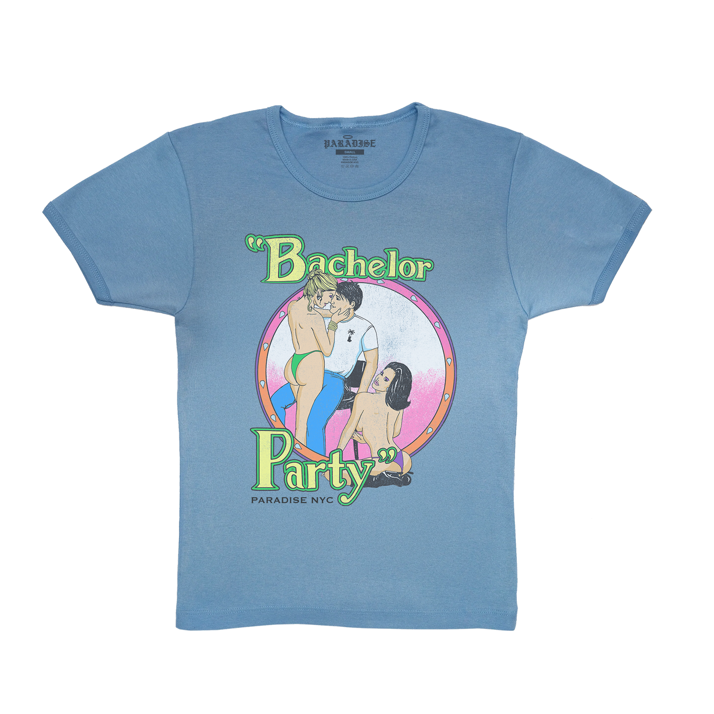 Paradis3 BACHELOR PARTY BABY TEE in Blue