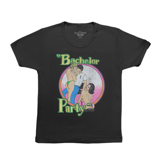 Paradis3 BACHELOR PARTY BABY TEE in Black