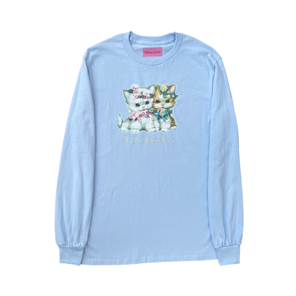 Faline Lolita cats long sleeve T-shirt in Baby Blue