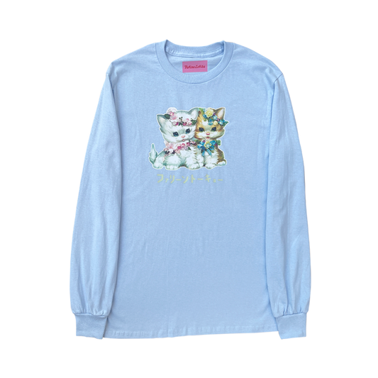 Faline Lolita cats long sleeve T-shirt in Baby Blue