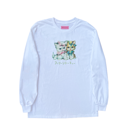 Faline Lolita cats long sleeve T-shirt in White