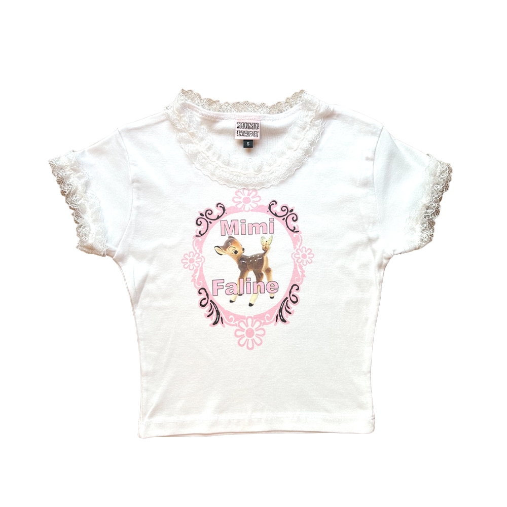 Mimi Wade PINK BAROQUE BAMBI BABY TEE