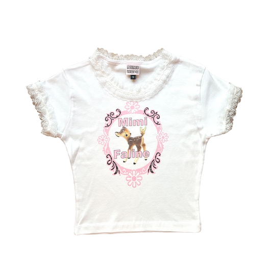 Mimi Wade PINK BAROQUE BAMBI BABY TEE