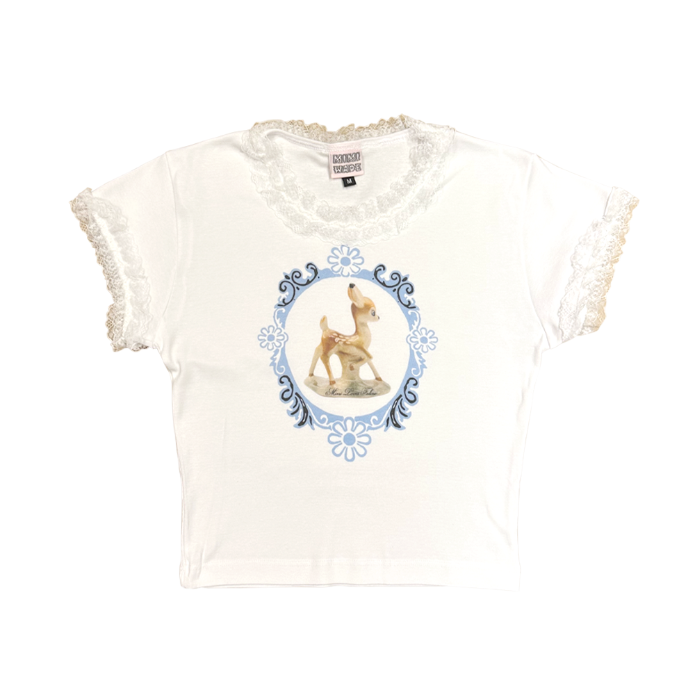 Mimi Wade BLUE BAROQUE BAMBI BABY TEE