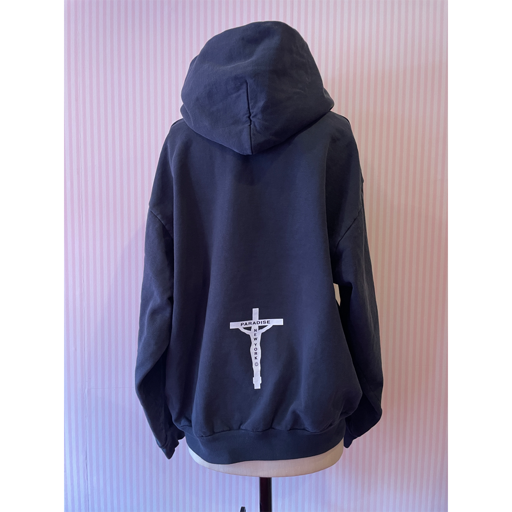 Paradis3 SMILEY JESUS HOOD in Black