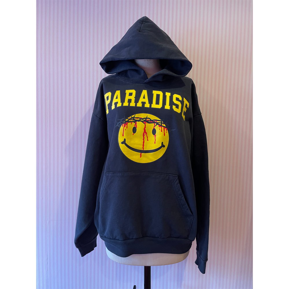 Paradis3 SMILEY JESUS HOOD in Black