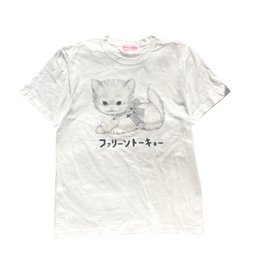 Faline lolita cat T Monochrome White