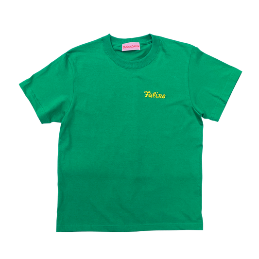 Faline Original Embroidered T  Green yellow