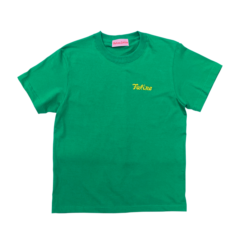 Faline Original Embroidered T  Green yellow