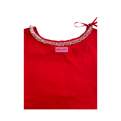 Faline revival 90’s frill tee in red