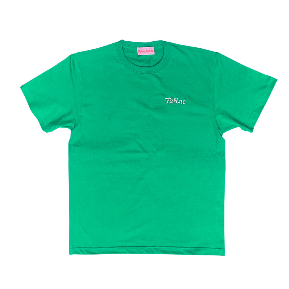 Faline Original Embroidered T  Green gray