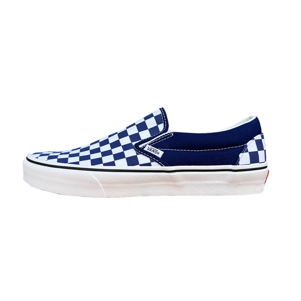 VANS SLIP-ON block check in navy/white