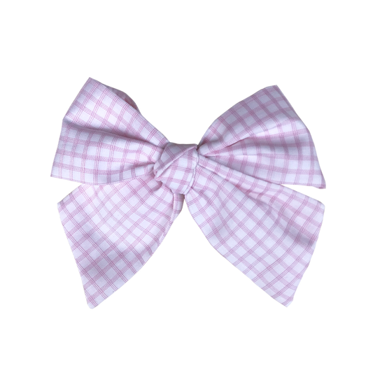 Fifi Chachnil striped Noeud bow  Rose carreaux