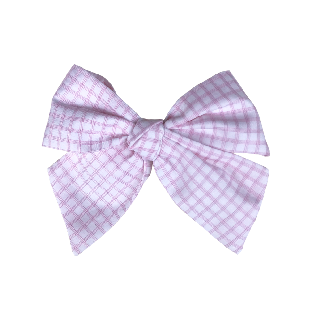 Fifi Chachnil striped Noeud bow  Rose carreaux