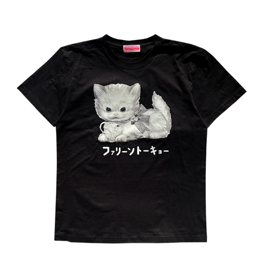 Faline lolita cat T Monochrome Black