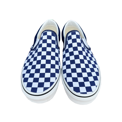 VANS SLIP-ON block check in navy/white