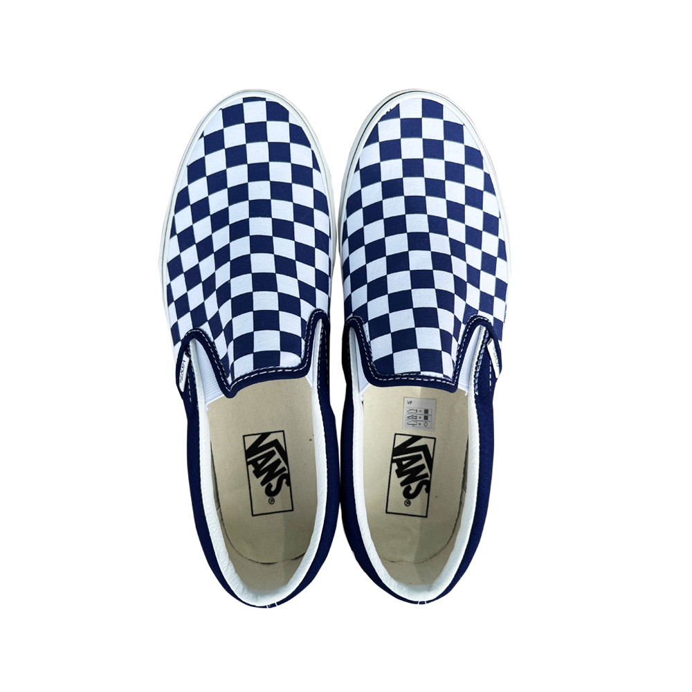 VANS SLIP-ON block check in navy/white