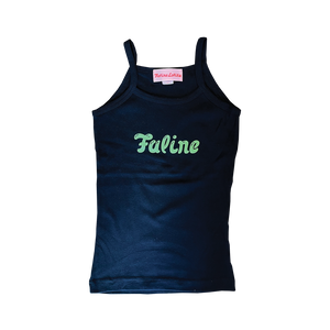 Faline Lolita logo camisole (Black x Green)