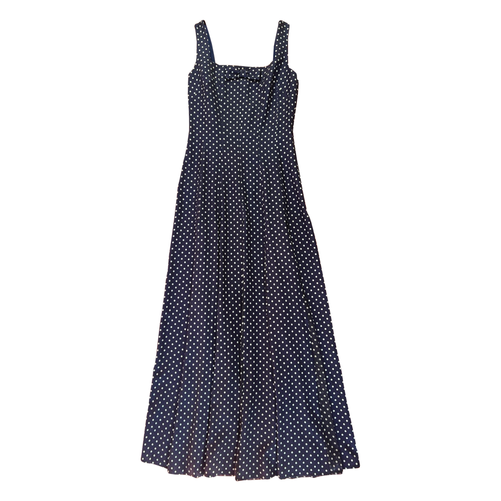 HVN Viv dress Navy polkadots