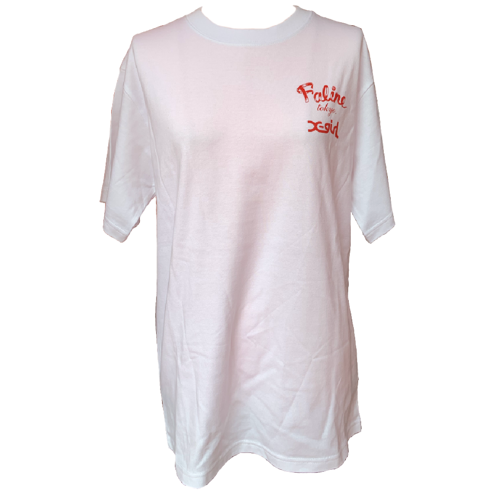 X-girl × FALINE ALOHA GIRL S/S TEE (WHITE)