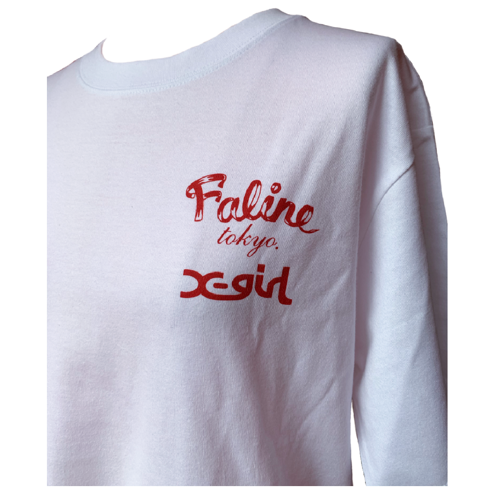 X-girl × FALINE ALOHA GIRL S/S TEE (WHITE)