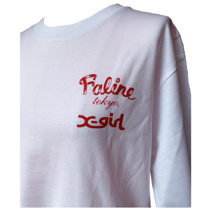 X-girl × FALINE ALOHA GIRL S/S TEE (WHITE)