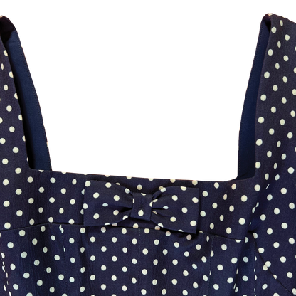 HVN Viv dress Navy polkadots