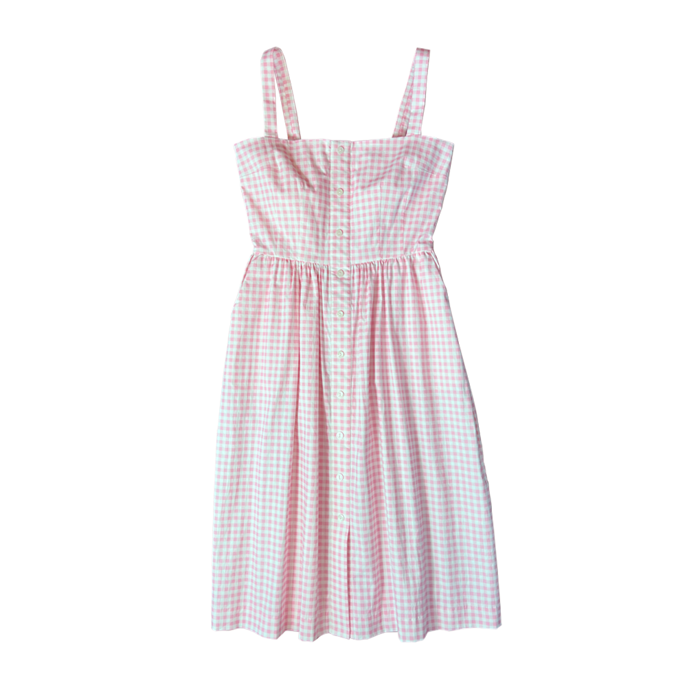 HVN Laura Cotton dress Pink gingham