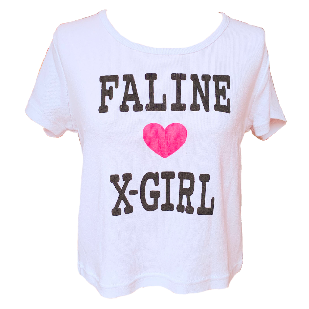 X-girl x FALINE S/S BABY TEE (WHITE)