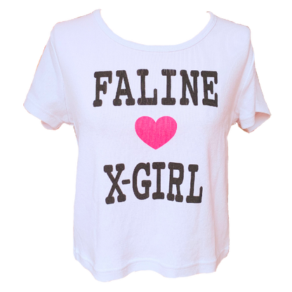 X-girl x FALINE S/S BABY TEE (WHITE)