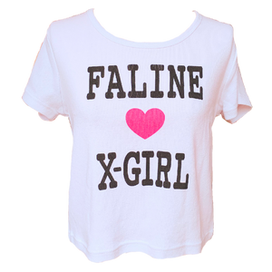 X-girl x FALINE S/S BABY TEE (WHITE)