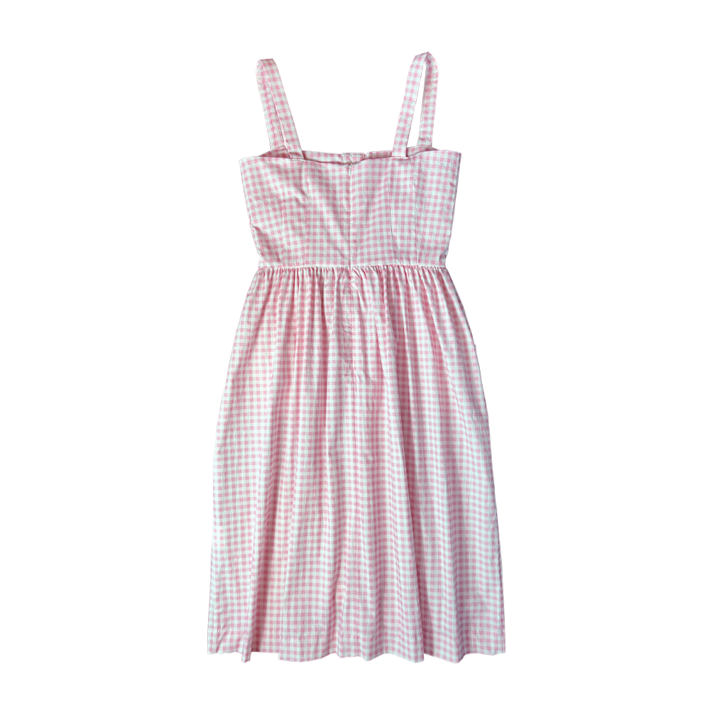 HVN Laura Cotton dress Pink gingham