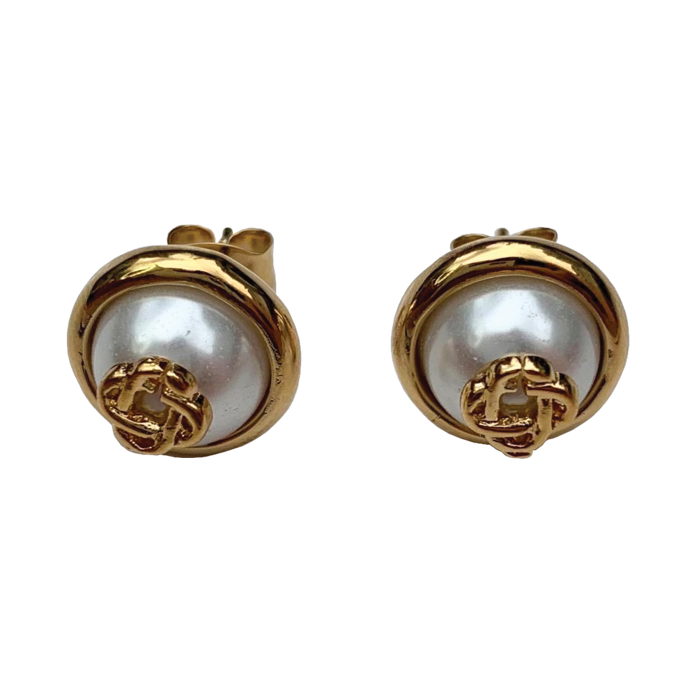 Casablanca Pearl logo earrings