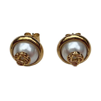 Casablanca Pearl logo earrings