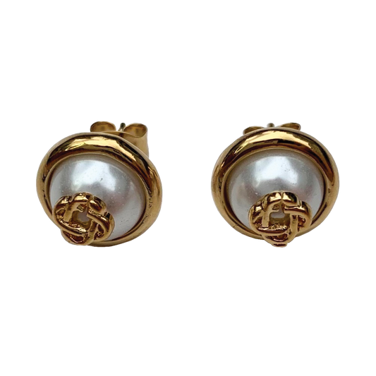 Casablanca Pearl logo earrings