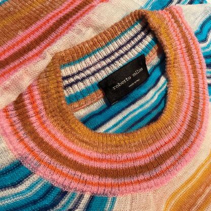 Roberto collina STRIPED LINEN T-SHIRT Seventies