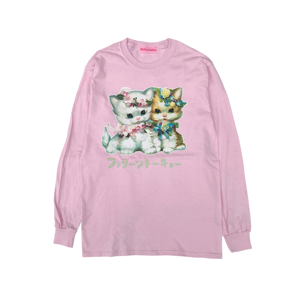 Faline Lolita cats longsleeve Tshirt(Pink)