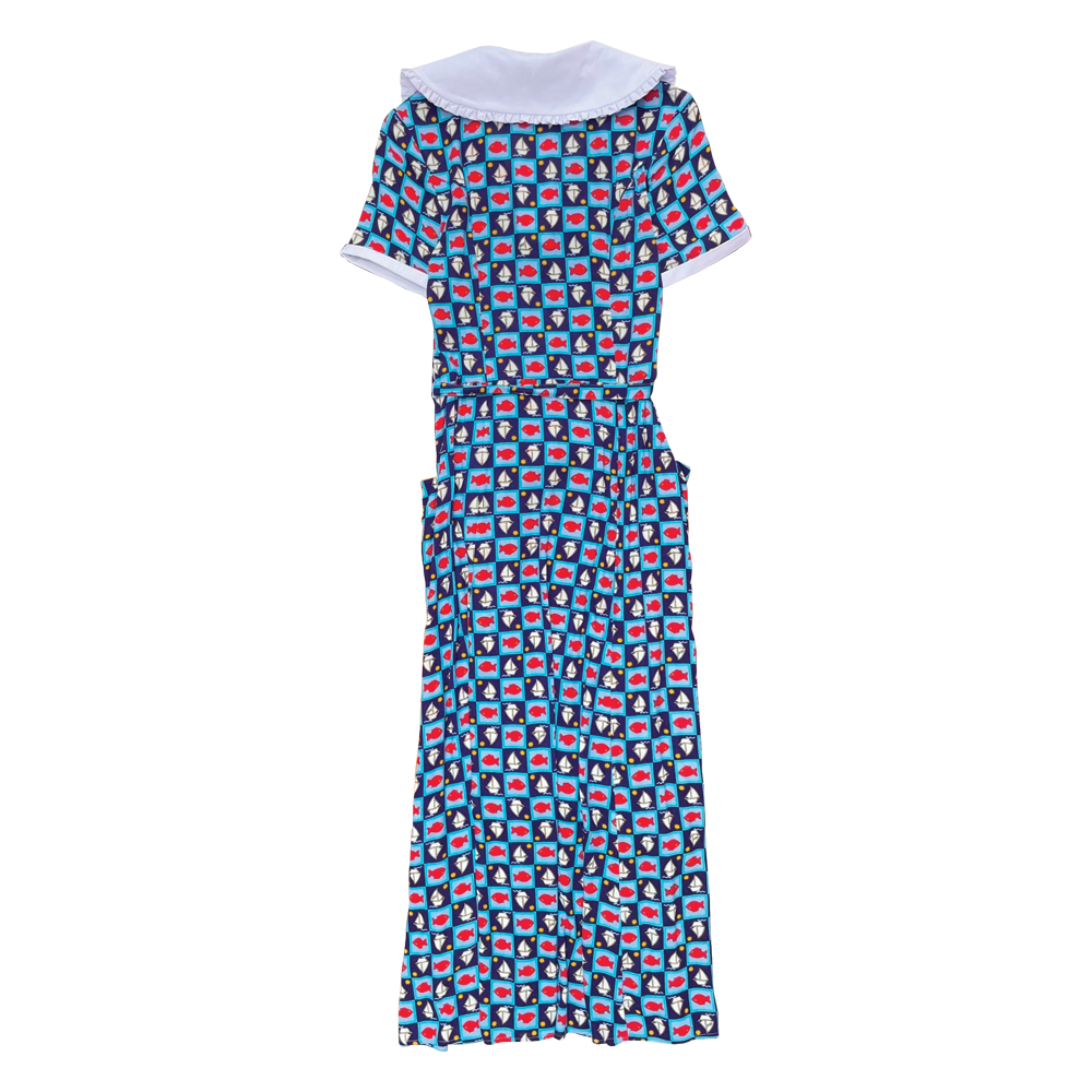 HVN Marina button down dress w collar(Boat check)