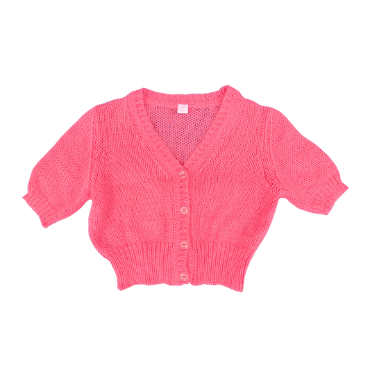 Fifi chachnil angora short sleeve cardigan (Candy Pink)