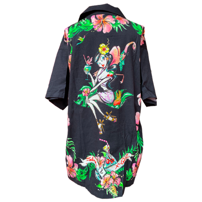 X-girl x FALINE BOYS ALOHA SHIRT (Black )