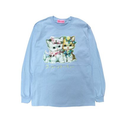 Faline Lolita cats longsleeve Tshirt(Babyblue)