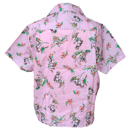 X-girl x FALINE GIRLS ALOHA SHIRT (Pink)