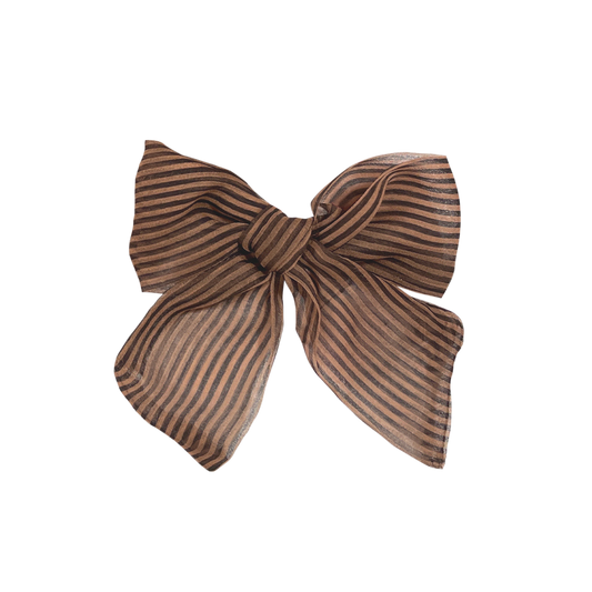 Fifi Chachnil striped Noeud bow (black/choco)