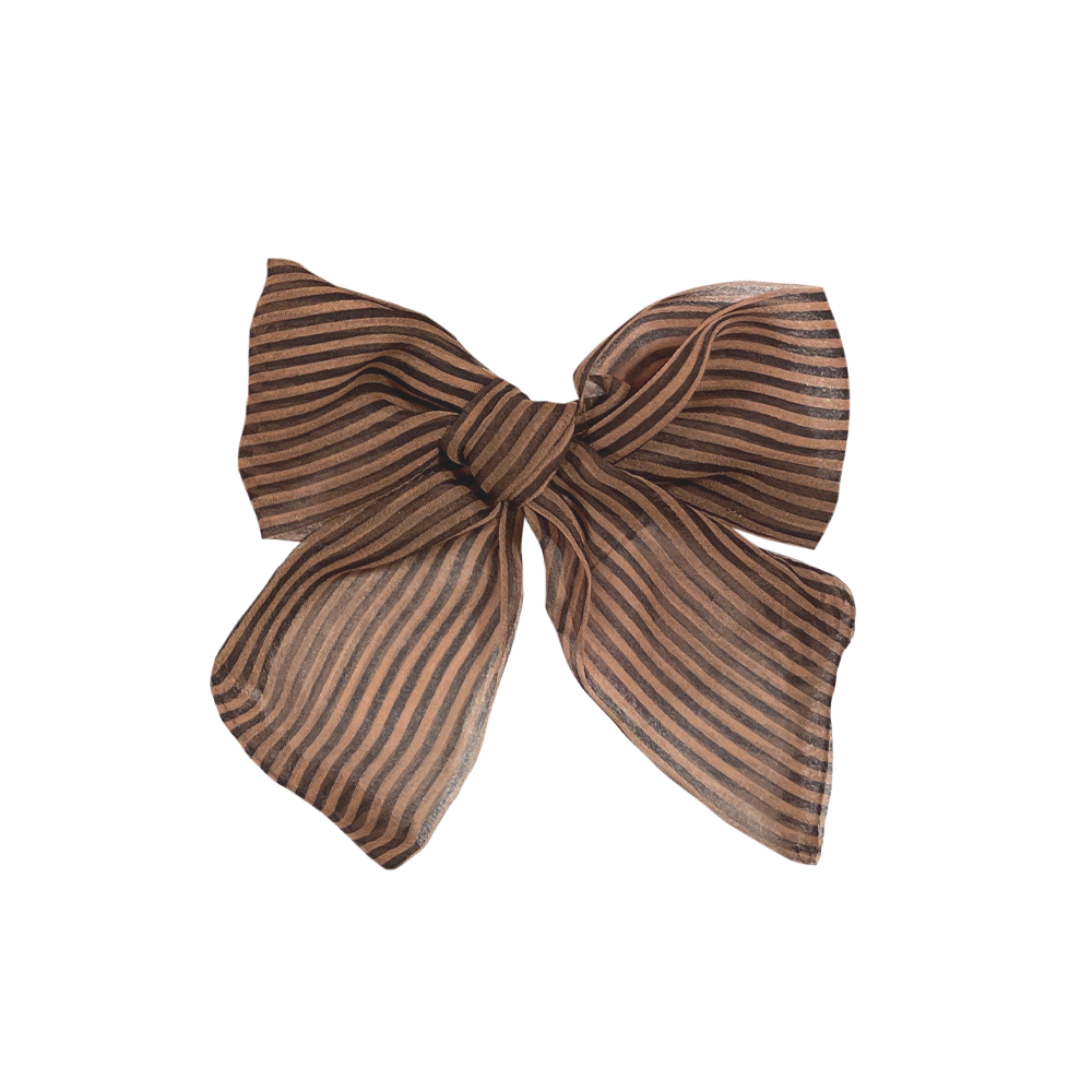 Fifi Chachnil striped Noeud bow (black/choco)