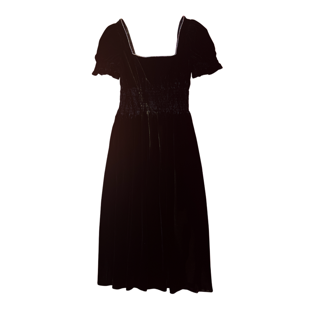 HVN Smocked holland dress Velvet black