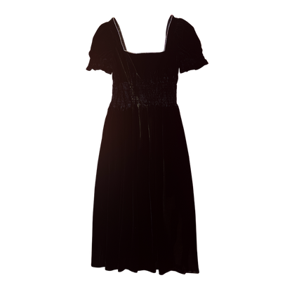 HVN Smocked holland dress Velvet black