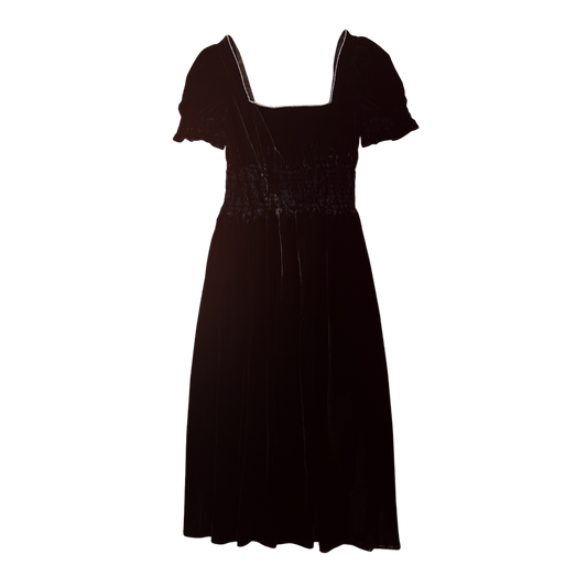 HVN Smocked holland dress Velvet black